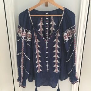 beaded navy top